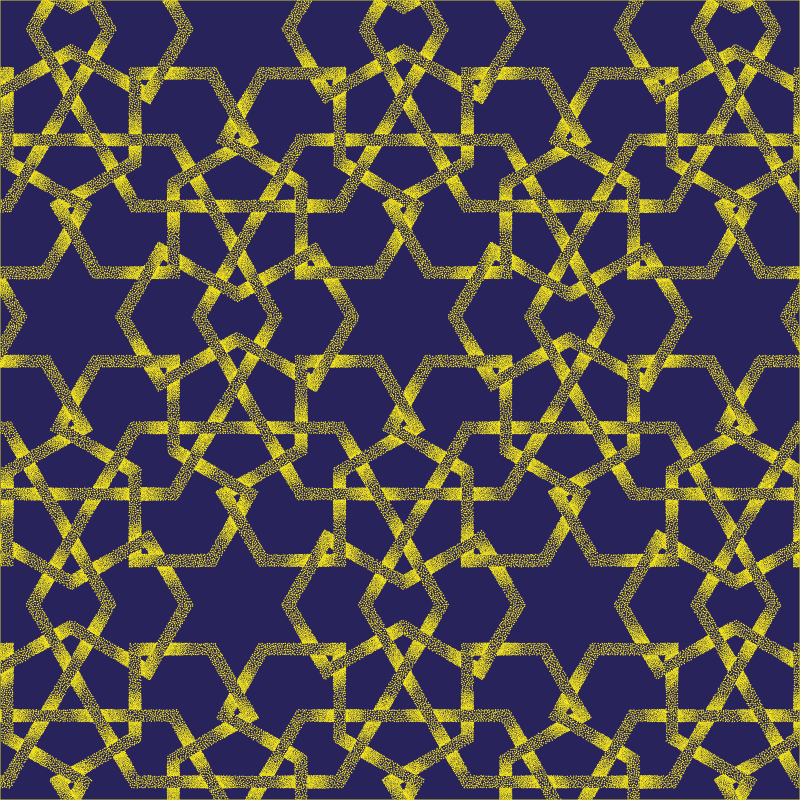 Blau-gelbe Sterne moderner Vinylteppich - TenStickers