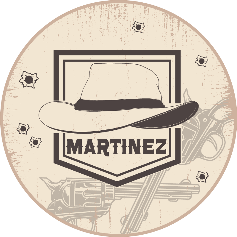 Vinyl Teppich mit Namen anpassbare western - TenStickers