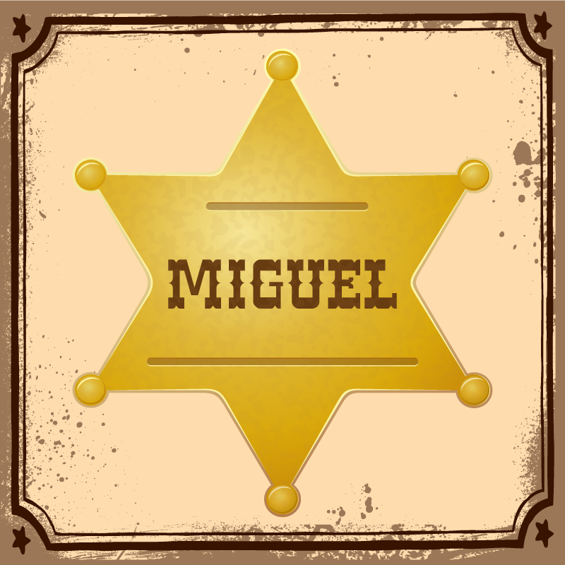 Vinyl Teppich mit Namen personalisiertes sheriff-abzeichen - TenStickers