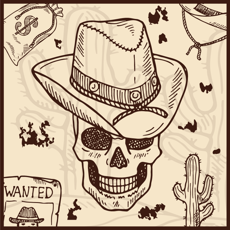 Vinyl Teppich Jugendzimmer western-themenillustration - TenStickers