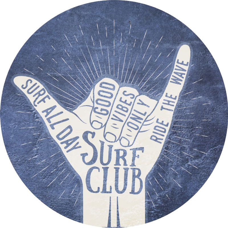 Vinyl Teppich Text emblem des surfclubs - TenStickers