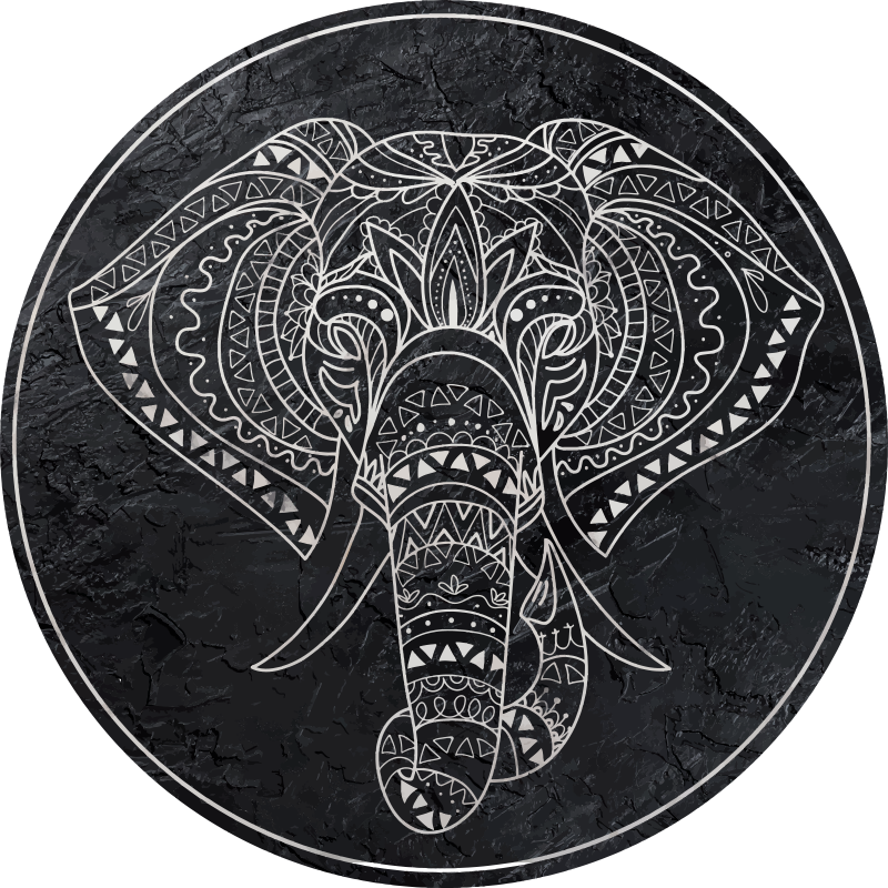 Vinyl Teppich Mandala mandala-elefant - TenStickers