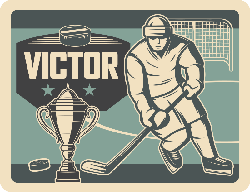 Vinyl Teppich mit Namen anpassbare sportgrafik - TenStickers