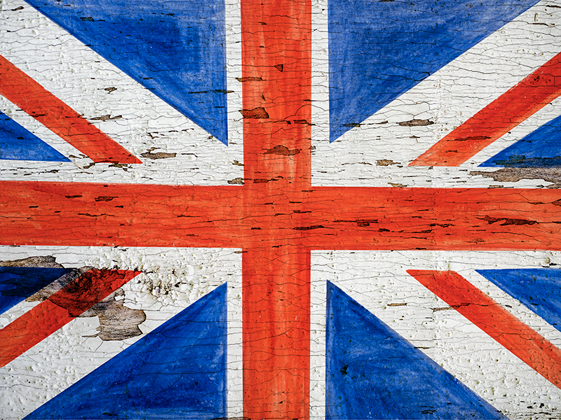 Vinyl Teppich Weltkarte union jack im used-look - TenStickers