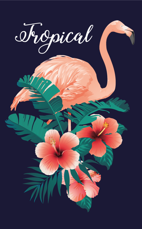 Vinyl Teppich Tiere tropischer flamingo - TenStickers