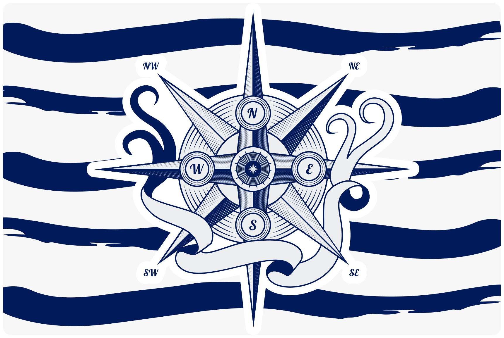 Vinyl Teppich Weltkarte nautischer kompass - TenStickers