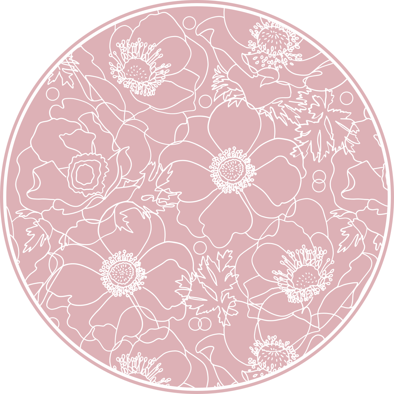 Vinyl Teppich Blumen florales umrissmotiv - TenStickers