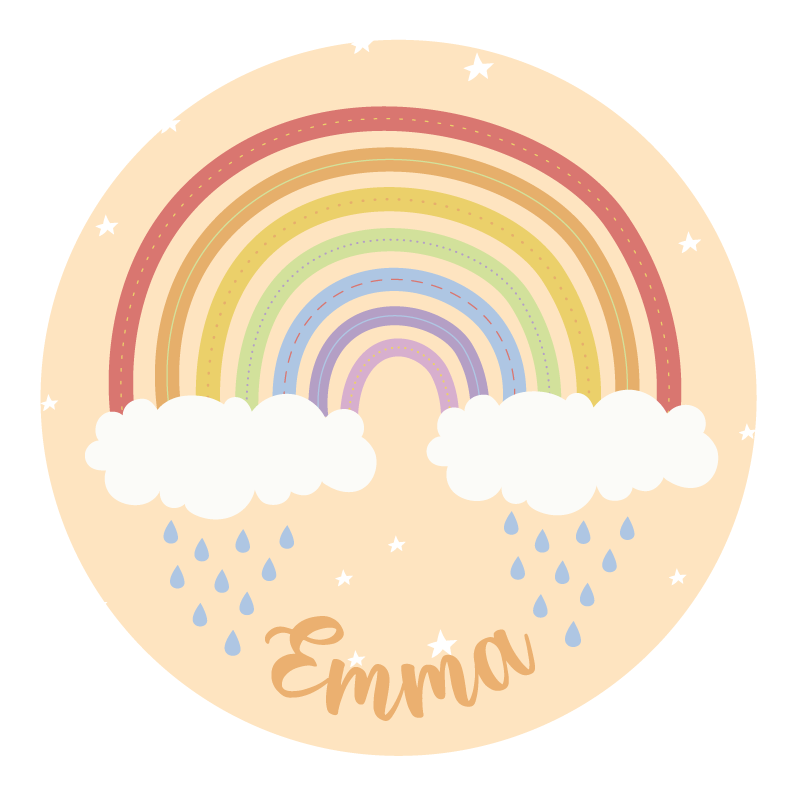 Vinylteppich mit Name Personalisierter regenbogen - TenStickers