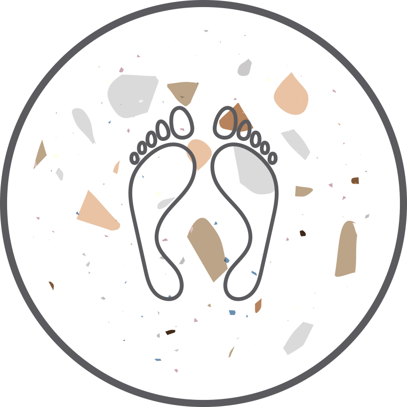 Vinyl Teppich rund Terrazzo-fußabdrücke - TenStickers