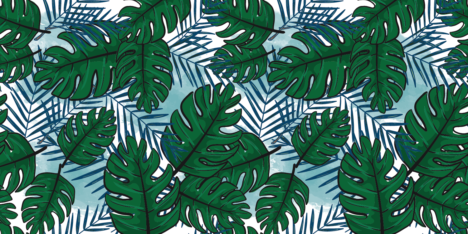 Vinyl Teppich Blumen tropisches monstera-muster - TenStickers