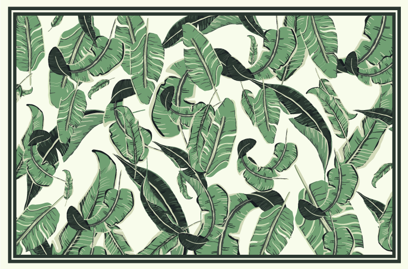 Vinyl Teppich Blumen bananenblatt-design - TenStickers