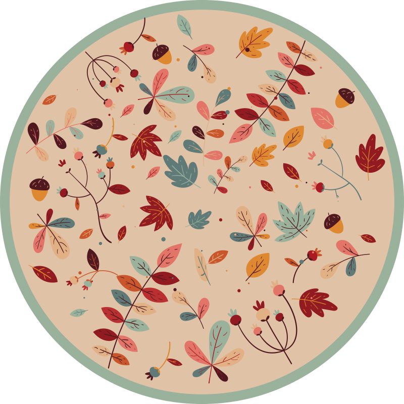 Vinyl Teppich Blumen herbstliches laubmuster - TenStickers
