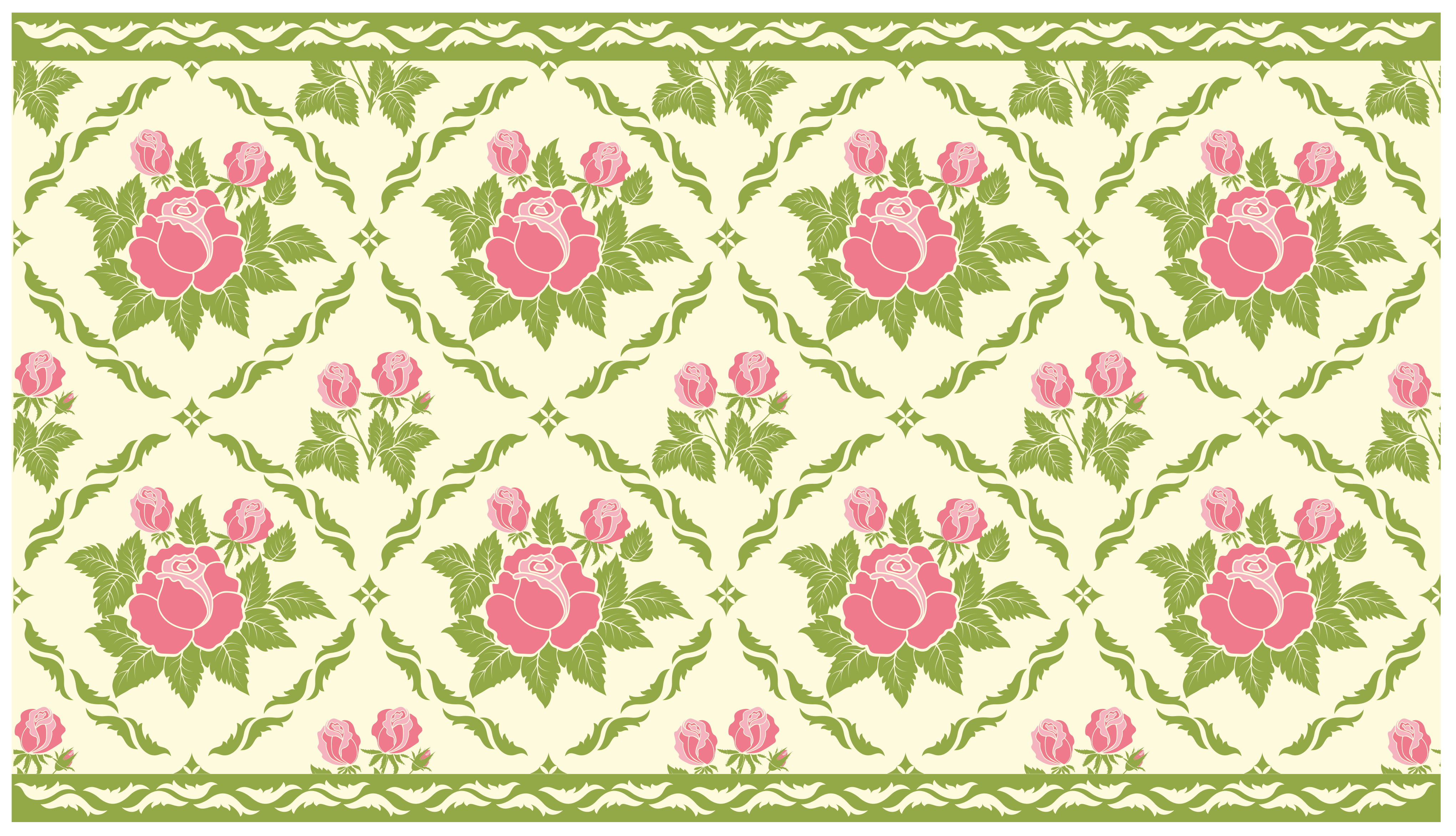 Vinyl Teppich Blumen blumenmuster mit rosen - TenStickers