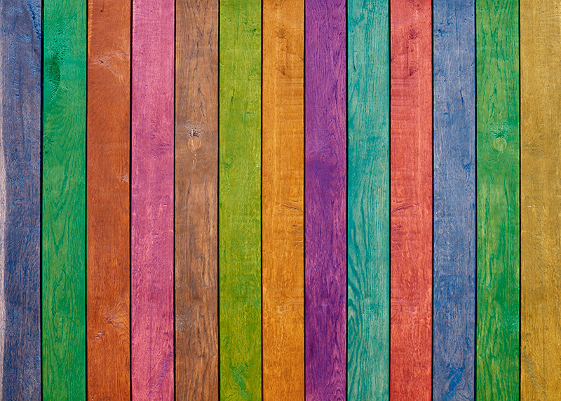 Vinylteppich Holzoptik buntes plankenmuster - TenStickers