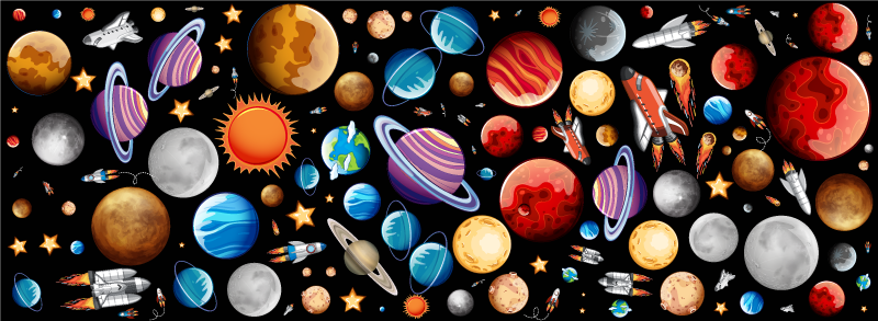 Vinyl Teppich Spiele weltraumforschung - TenStickers