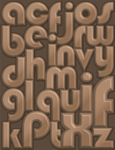 Vinyl Teppich Alphabet schokoladenalphabet - TenStickers