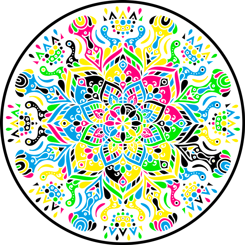 Vinyl Teppich Mandala lebendiges Kreismotiv - TenStickers