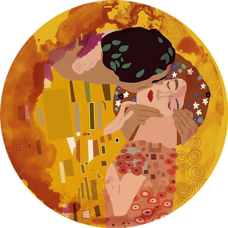 Vinylteppich Vintage Klimts kuss - TenStickers