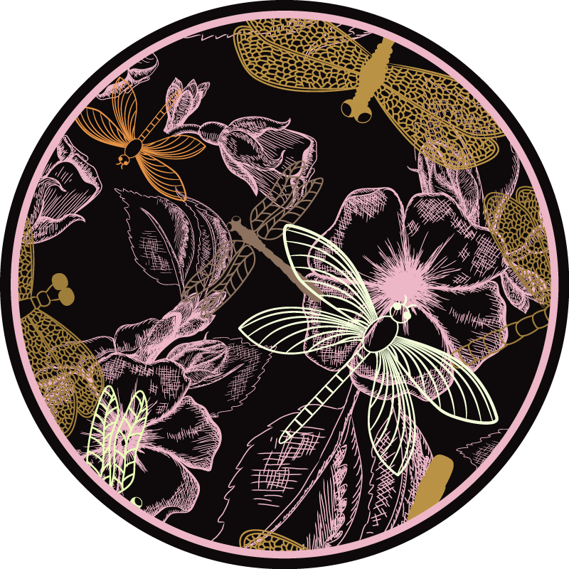 Vinyl Teppich Blumen botanische insektenbilder - TenStickers