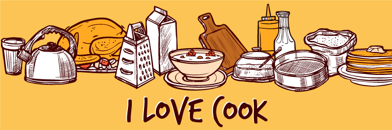 Vinylteppich Spruch Küchentext mit utensilien - TenStickers