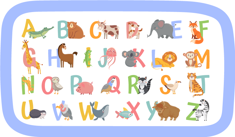 Vinyl Teppich Buchstaben Tieralphabet - TenStickers