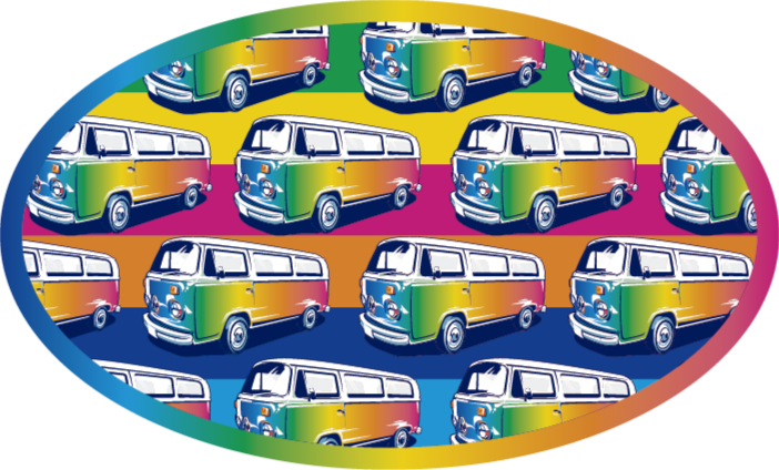 Vinyl Teppich kindlich retro-fahrzeugparade - TenStickers