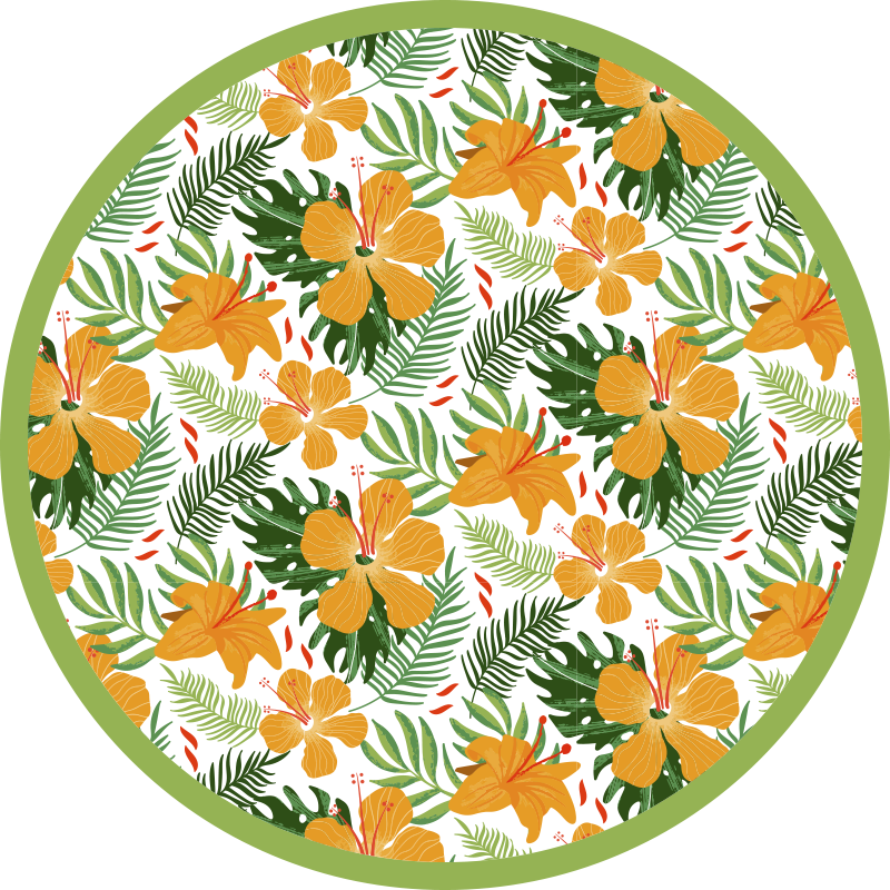 Vinyl Teppich Blumen tropische blumenharmonie - TenStickers