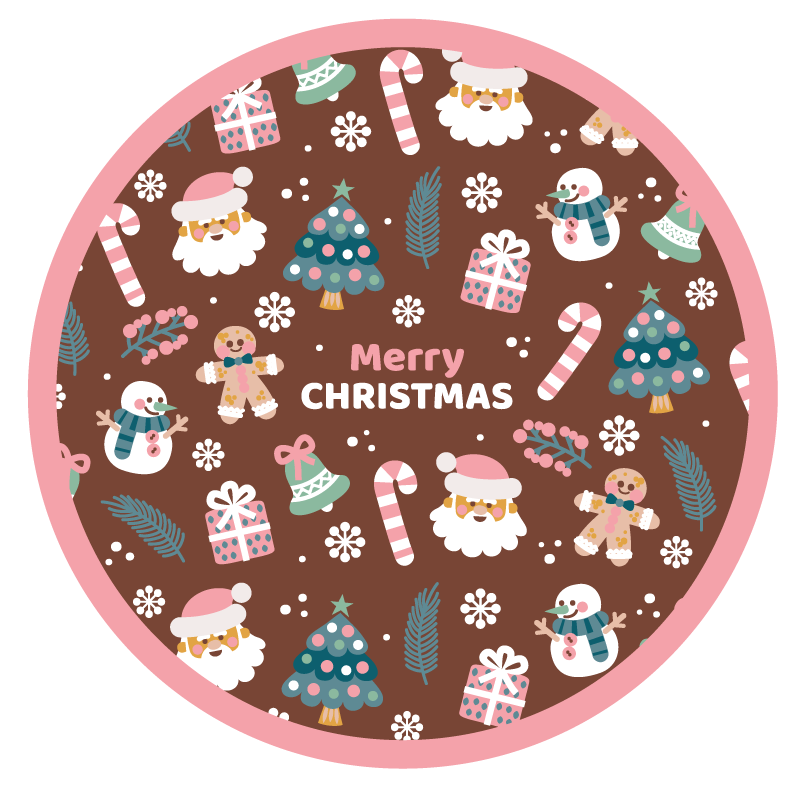 Vinyl Teppich Weihnachten festlicher runder kreis - TenStickers
