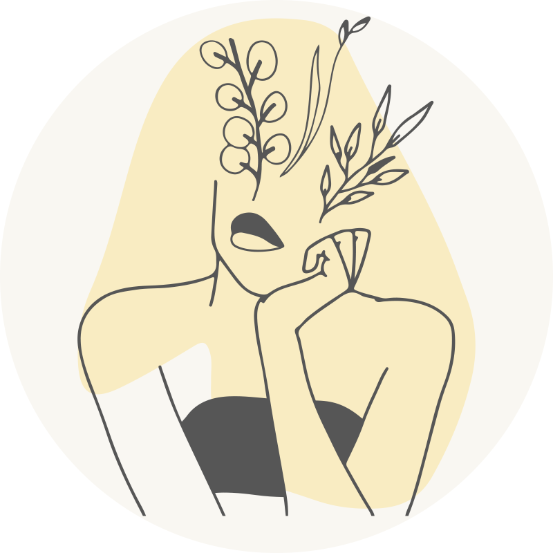 Vinyl Teppich Blumen elegante strichzeichnungen - TenStickers