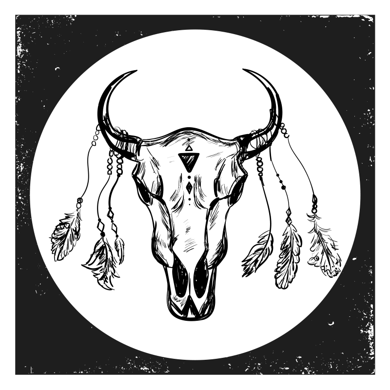 Vinyl Teppich Tiere böhmischer totenkopf - TenStickers