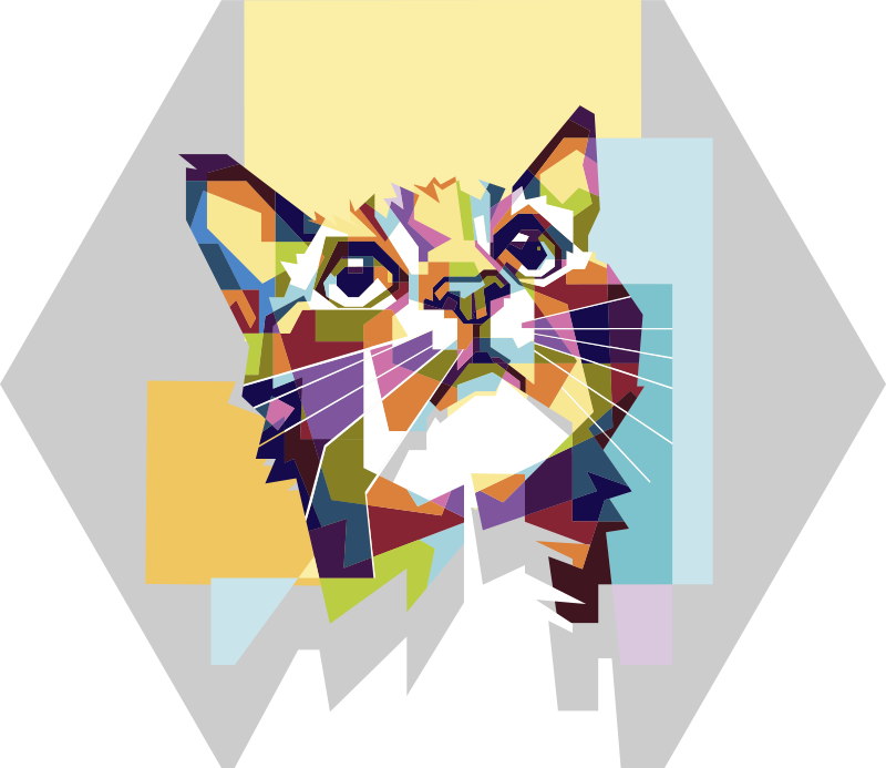 Vinyl Teppich geometrisch geometrische katze - TenStickers