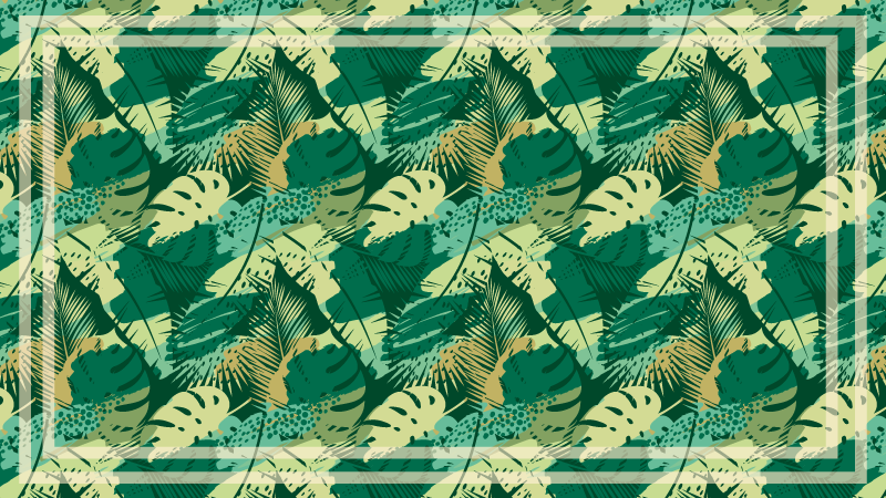 Vinyl Teppich Blumen tropisches laubarray - TenStickers