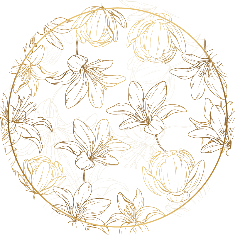 Vinyl Teppich Blumen blumenkreismuster - TenStickers