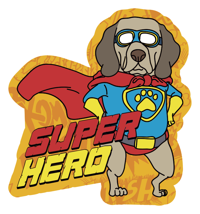 Vinyl Teppich kindlich superhelden-hund - TenStickers