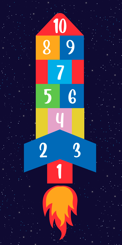 Vinyl Teppich Spiele weltraum-himmel und hölle - TenStickers