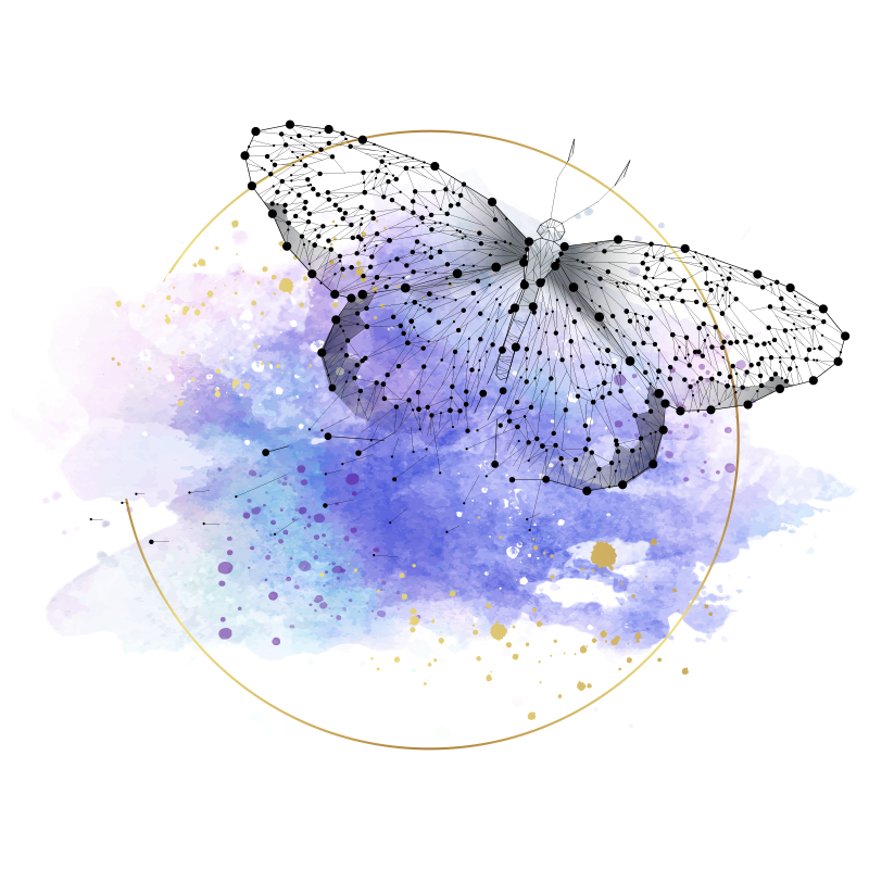 Vinyl Teppich Blumen schmetterling aquarell - TenStickers