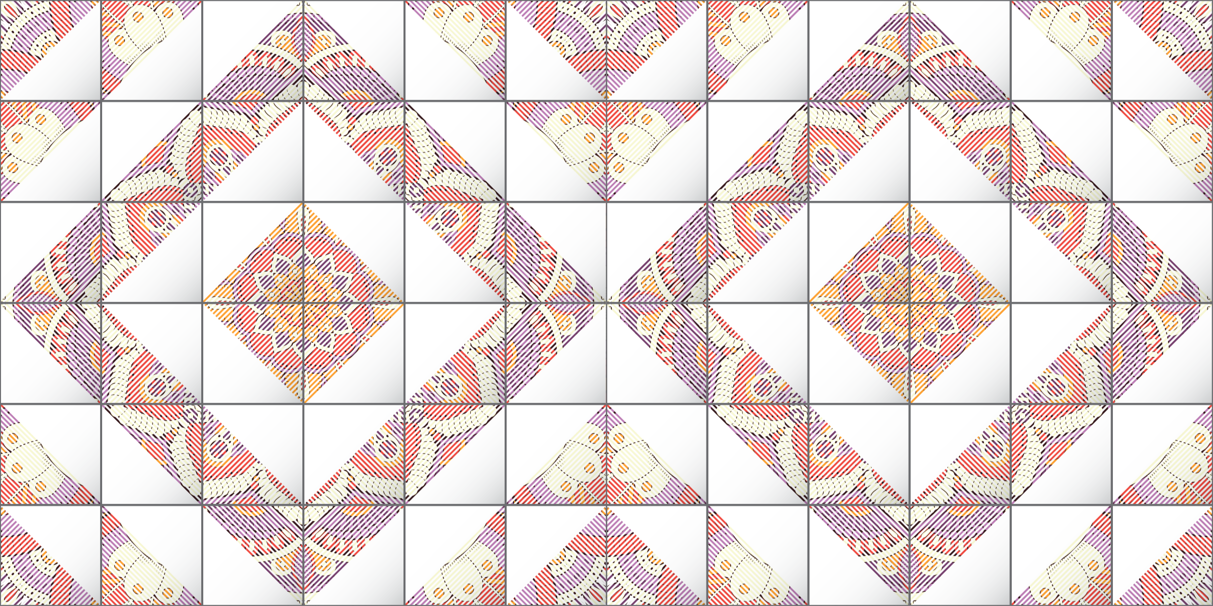 Vinyl Teppich Fliesenoptik mandala-mosaik - TenStickers