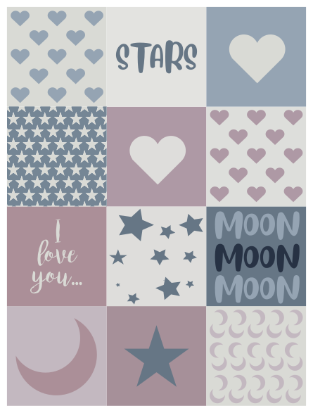 Vinyl Teppich kindlich liebe dich mond - TenStickers