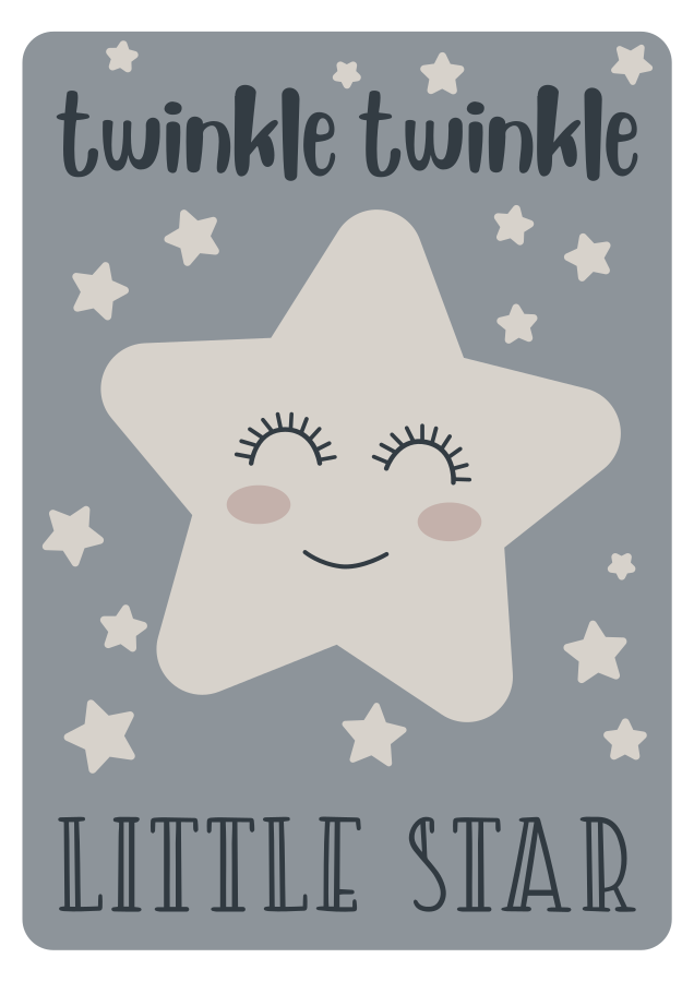Vinylteppich Sterne Twinkle little star song - TenStickers
