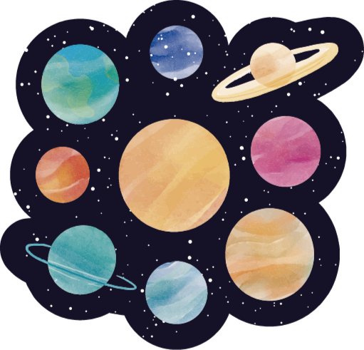 Vinylteppich kindlich Verschiedene planeten - TenStickers