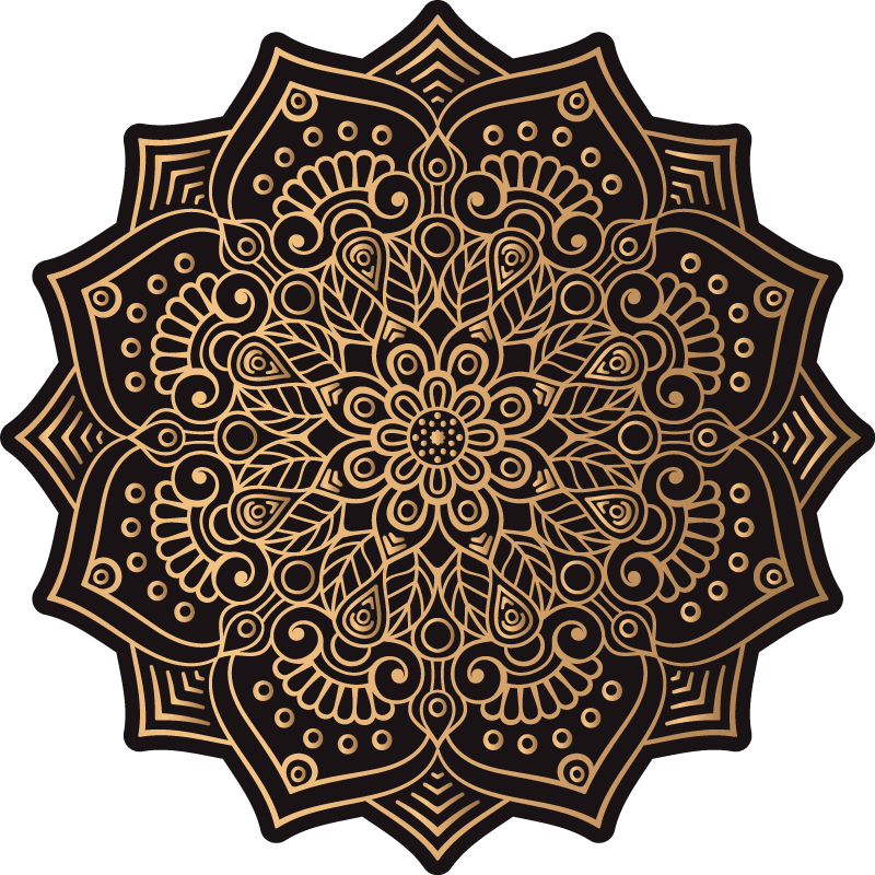 Vinyl Teppich goldenes Mandala - TenStickers