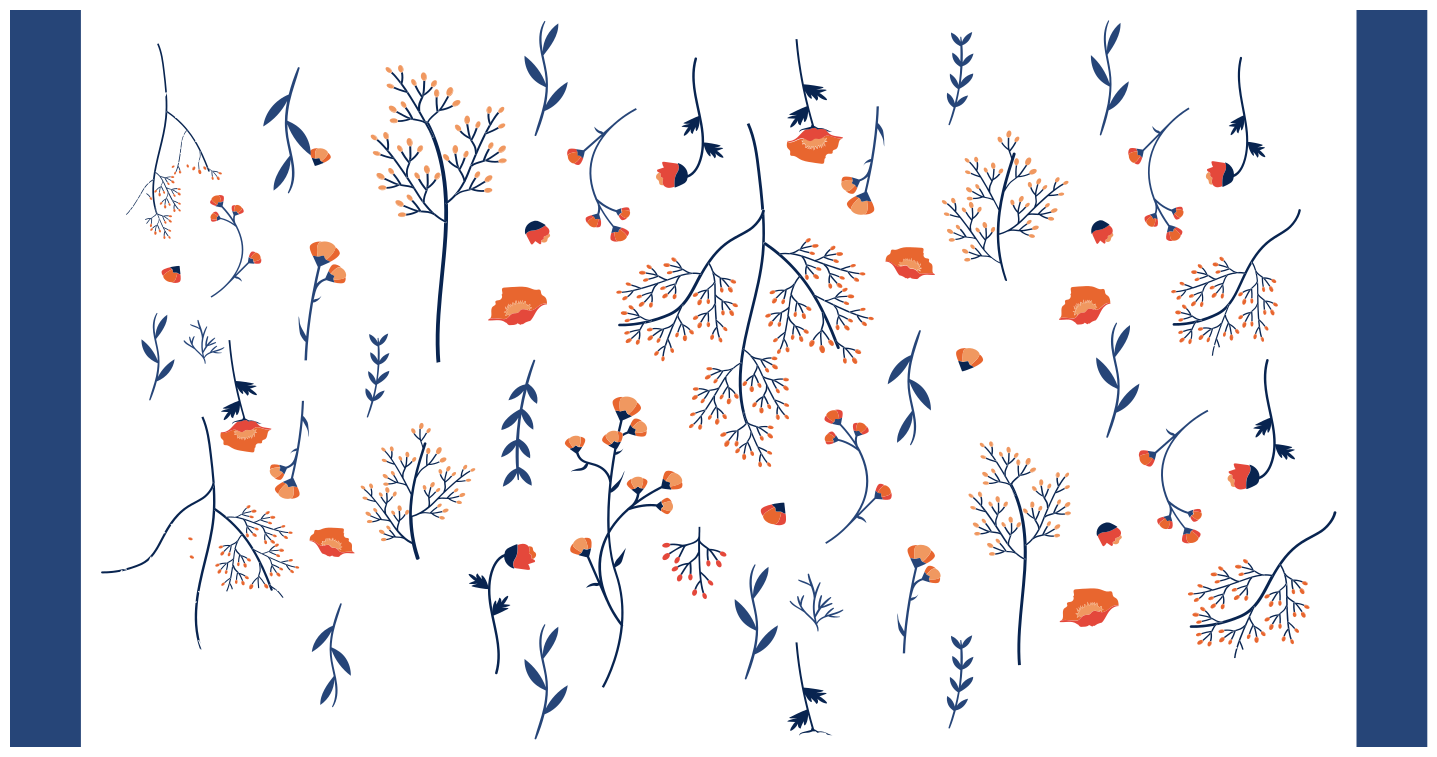 Vinylteppich Blumen Botanische und traditionelle stile - TenStickers