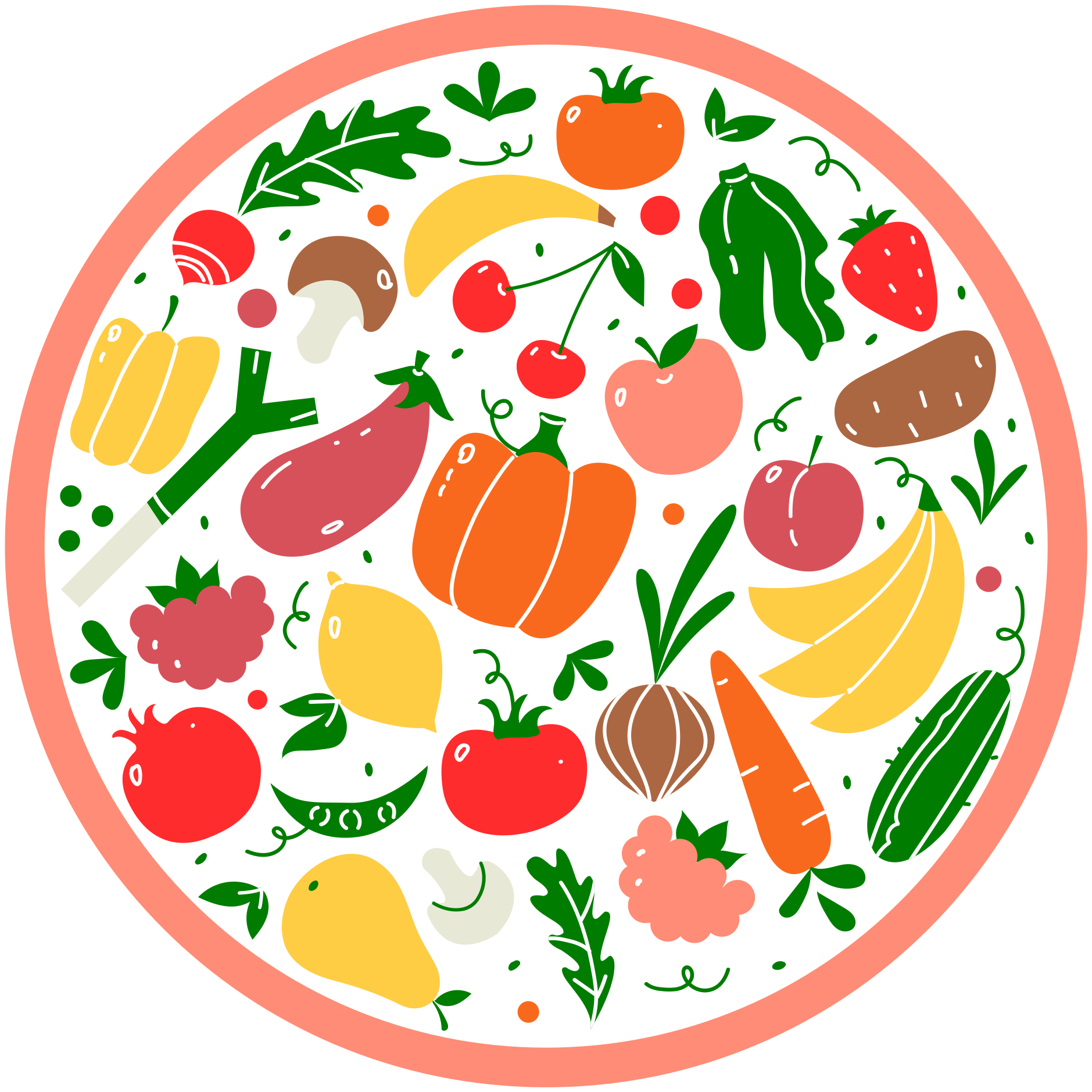 Vinyl Teppich Blumen buntes fruchtmotiv - TenStickers