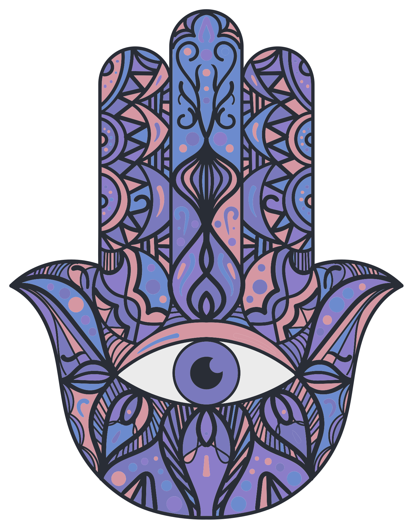 Vinyl Teppich Mandala hamsa hand motiv - TenStickers