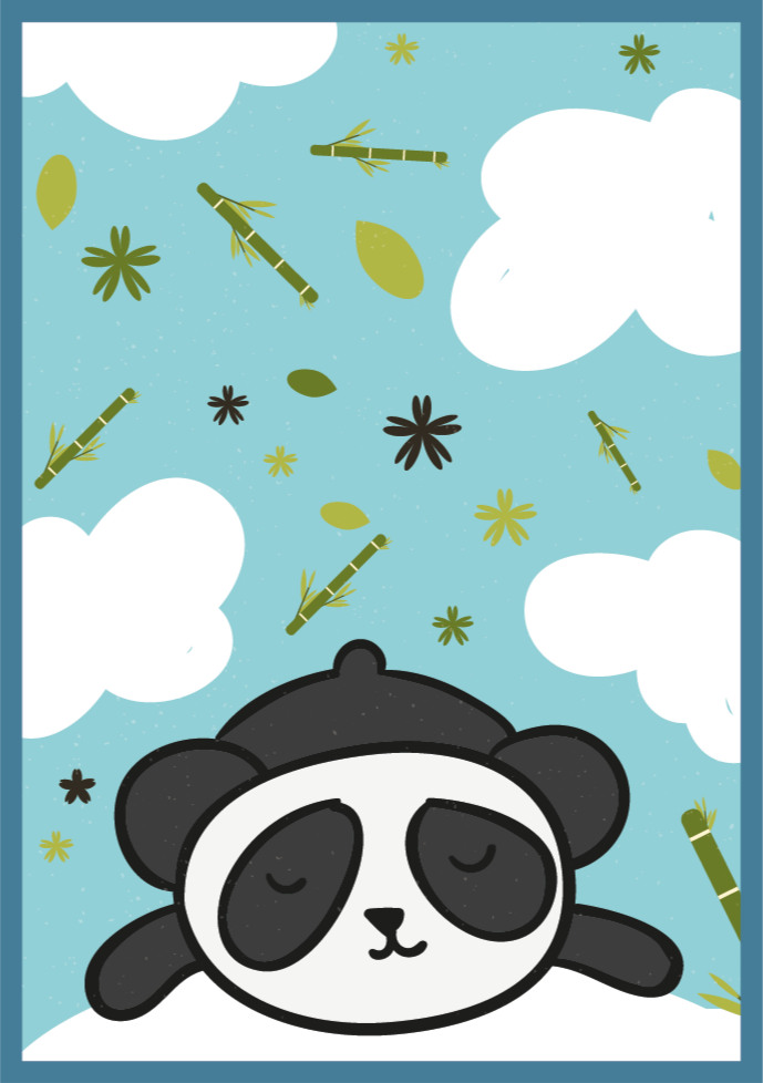Vinyl Teppich Kinder panda-traumlandschaft - TenStickers