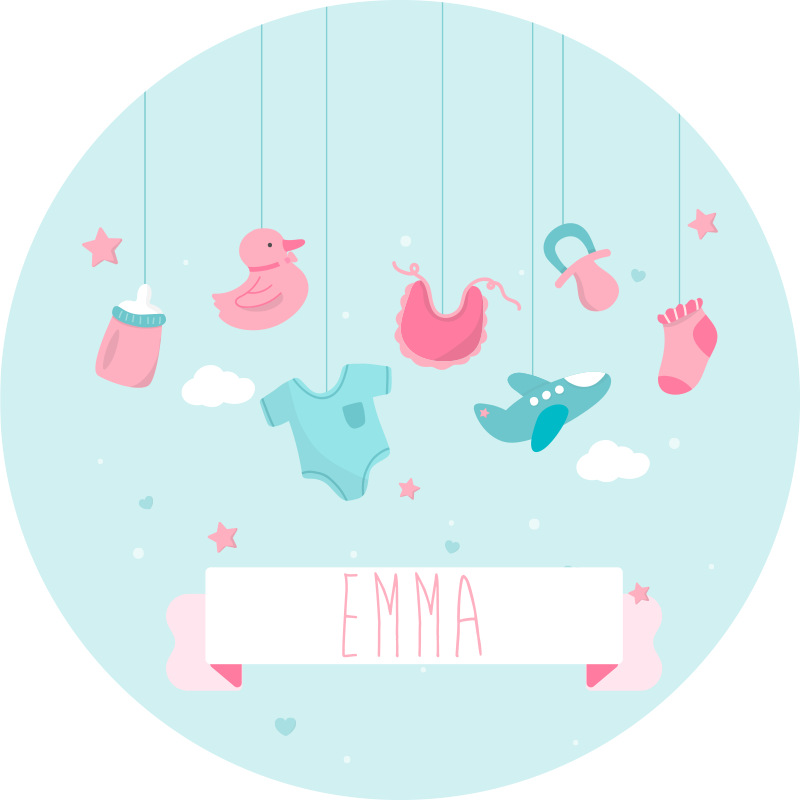 Vinyl Teppich Baby personalisiertes kinderzimmer - TenStickers