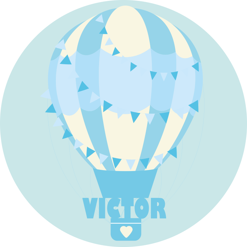 Vinylteppich mit Name Personalisierte bunte luftballons - TenStickers