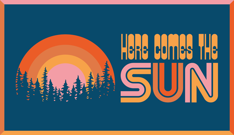 Vinyl Teppich Text sonnenaufgang-silhouette-szene - TenStickers