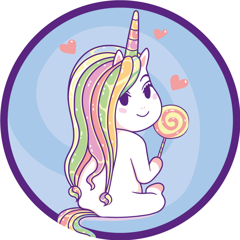 Vinyl Teppich Kinder einhorn lutscher - TenStickers