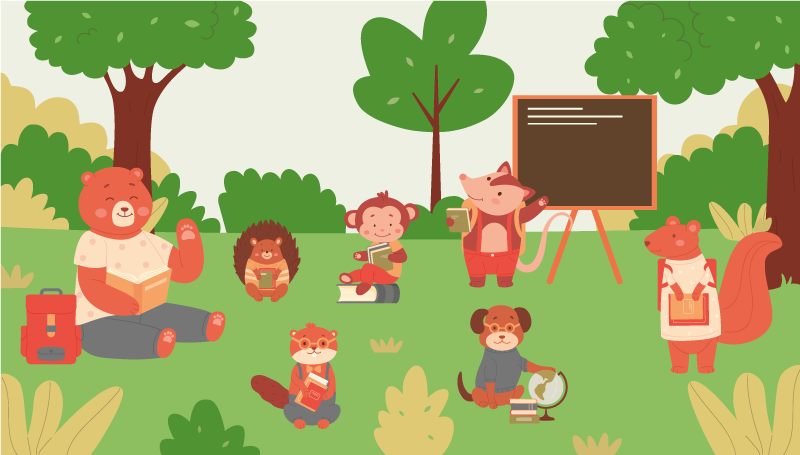 Vinyl Teppich Kinderzimmer dschungel-klassenzimmer - TenStickers